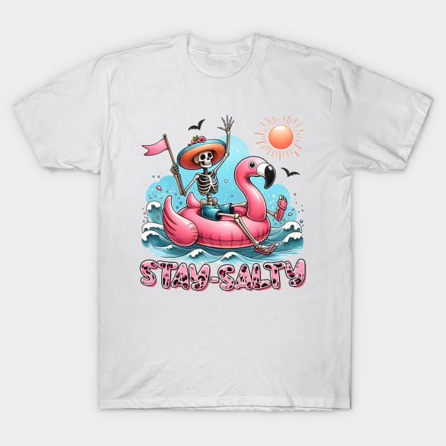 "Stay Salty" Funny Skeleton T-Shirt by FlawlessSeams